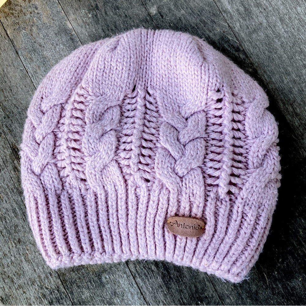 Hat ANTONIO Knit Cap Beanie Pink One Size